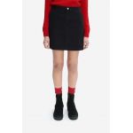 A.P.C. fustă din bumbac denim Jupe Brigitte culoarea negru, mini, drept COFBV.F06362-BLACKWASHE