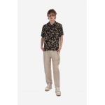 A.P.C. pantaloni din in culoarea bej, drept LIAEO.H08394-BEIGE