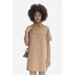 A.P.C. rochie din bumbac culoarea bej, mini, drept COGBM.F05953-BEIGE