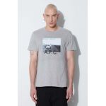 A.P.C. tricou din bumbac culoarea gri, cu imprimeu COEMV.H26058-GREY