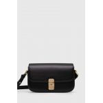 A.P.C. poșetă de piele culoarea negru