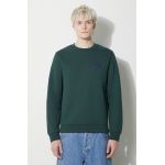 A.P.C. hanorac de bumbac Sweat Rider bărbați, culoarea verde, uni, COGVG.H27699.KAG