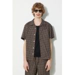 A.P.C. camasa din bumbac chemisette lloyd barbati, culoarea negru, regular, COGXP-H12495