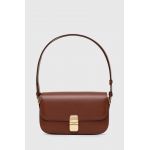 A.P.C. poșetă de piele Sac Grace Baguette culoarea maro, PXBMW.F61615.CAD