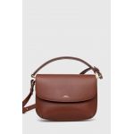 A.P.C. poseta de piele sac sarah shoulder mini culoarea maro, PXAWV-F61629