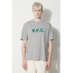 A.P.C. tricou din bumbac T-Shirt River bărbați, culoarea gri, cu imprimeu, COFDW.H26324.PLB