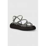 Vagabond Shoemakers sandale de piele BLENDA femei, culoarea gri, cu platforma, 5519-801-30