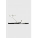 HUGO sandale de piele Ellye femei, culoarea alb, 50517494