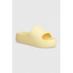 Tommy Jeans papuci TJW CHUNKY FLATFORM SLIDE femei, culoarea galben, cu platforma, EN0EN02454