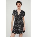 Tommy Jeans rochie culoarea negru, mini, evazați, DW0DW17941