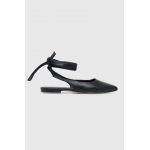 Alohas balerini de piele Ribbon culoarea negru, cu toc deschis, S00750.06