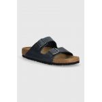 Birkenstock slapi de piele Arizona femei, culoarea albastru marin, 1027072