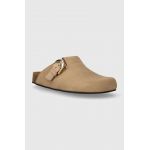 Alohas papuci din piele Travis femei, culoarea bej, S100347.04