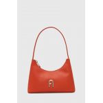 Furla poseta de piele culoarea portocaliu