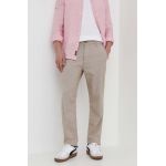 Hollister Co. pantaloni din amestec de in culoarea bej, drept