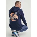 Columbia bluza Columbia Trek barbati, culoarea albastru marin, cu glugă, cu imprimeu, 2018494