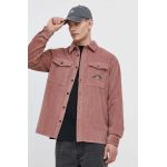 Billabong camasa din velur culoarea roz, cu guler clasic, relaxed, ABYWT00268
