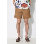 A.P.C. pantaloni scurti din bumbac short crew culoarea maro, COGXS-H10198