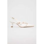 Answear Lab pantofi cu toc culoarea alb