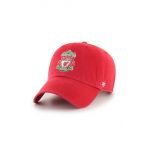 47brand șapcă de baseball din bumbac Liverpool FC culoarea rosu, cu imprimeu, EPL-RGW04GWS-RDB