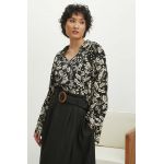 Medicine camasa femei, culoarea negru, cu guler clasic, regular