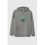 adidas Originals bluza copii culoarea gri, cu glugă, melanj