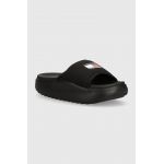 Tommy Jeans papuci TJW CHUNKY POOL SLIDE femei, culoarea negru, cu platforma, EN0EN02448