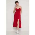 Hollister Co. rochie culoarea rosu, midi, evazati