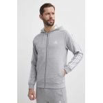 adidas bluza barbati, culoarea gri, cu glugă, melanj