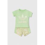 adidas Originals set de bumbac pentru copii culoarea verde