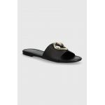 Love Moschino slapi de piele femei, culoarea negru, JA28431G0IIA0000