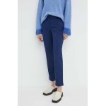 PS Paul Smith pantaloni femei, culoarea albastru marin, drept, high waist, W2R.307T.M30879
