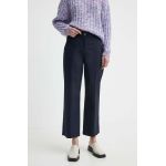 PS Paul Smith pantaloni femei, culoarea albastru marin, drept, high waist, W2R.319T.M30368