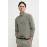 G-Star Raw pulover de bumbac culoarea verde, light, cu turtleneck