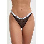 Pepe Jeans tanga DOT 3P THONG  3-pack culoarea negru, transparent, PLU11009