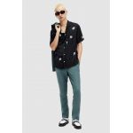AllSaints pantaloni din lână MOAD TROUSER culoarea turcoaz, mulata, MM514Z