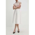 Answear Lab fusta culoarea alb, midi, evazati