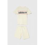 adidas Originals set de bumbac pentru copii culoarea bej