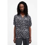 AllSaints camasa LEOPAZ SS SHIRT barbati, culoarea negru, relaxed, M035SA