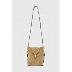 AllSaints geanta de mana din piele intoarsa MIRO CROSSBODY culoarea bej, W073XA
