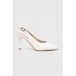 Answear Lab pantofi cu toc culoarea alb