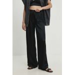 Answear Lab pantaloni femei, culoarea negru, lat, high waist