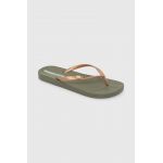 Ipanema slapi ANAT BRASILI femei, culoarea verde, cu toc plat, 82932-AR850