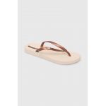 Ipanema slapi ANAT BRASILI femei, culoarea bej, cu toc plat, 82932-AR853