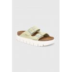 Birkenstock papuci din piele BIRKENSTOCK X PAPILLIO Arizona Chunky femei, culoarea verde, 1026888