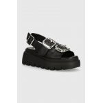 Steve Madden sandale de piele Transporter femei, culoarea negru, cu platforma, SM11003060