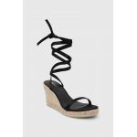 Alohas espadrile Willa femei, culoarea negru, toc pana, S100294.01