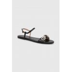 Love Moschino sandale de piele femei, culoarea negru, JA16181G1IIE0000