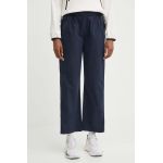 Napapijri pantaloni M-Aberdeen femei, culoarea albastru marin, drept, high waist, NP0A4I4S1761