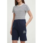 Lacoste pantaloni scurti din bumbac culoarea albastru marin, cu imprimeu